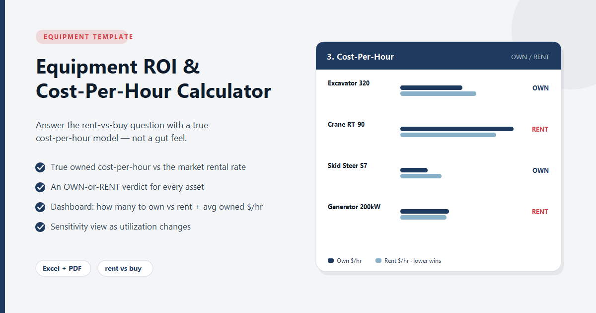 Equipment ROI & Cost-Per-Hour Calculator